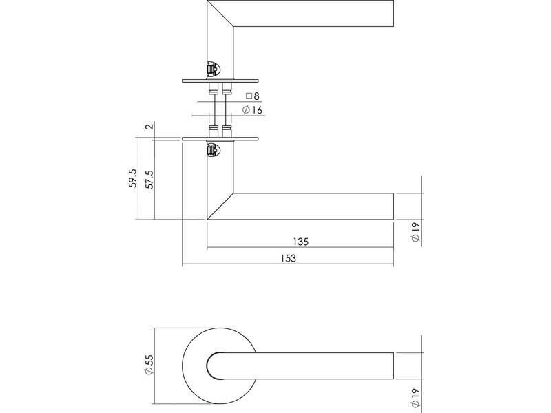 Intersteel Deurkruk Jura met zelfklevend rozet mat zwart
