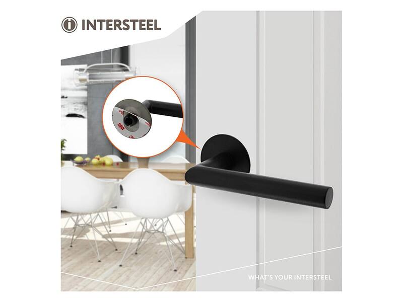 Intersteel Deurkruk Jura met zelfklevend rozet mat zwart