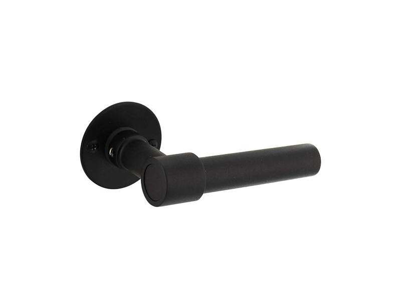 Intersteel Deurkruk L/L-model met rozet 2 mm rvs/zwart