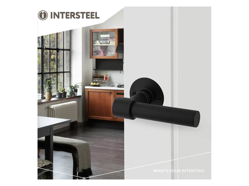 Intersteel Deurkruk L/L-model met rozet 2 mm rvs/zwart