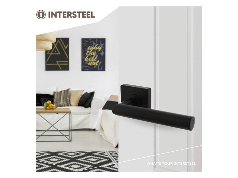 Intersteel Deurkruk Bastian op rozet 55x55x10 mm zwart