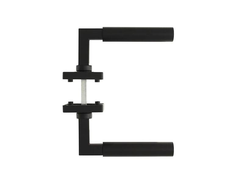Intersteel Deurkruk Bau-Stil op vierkante rozet 55x55x10 mm mat zwart