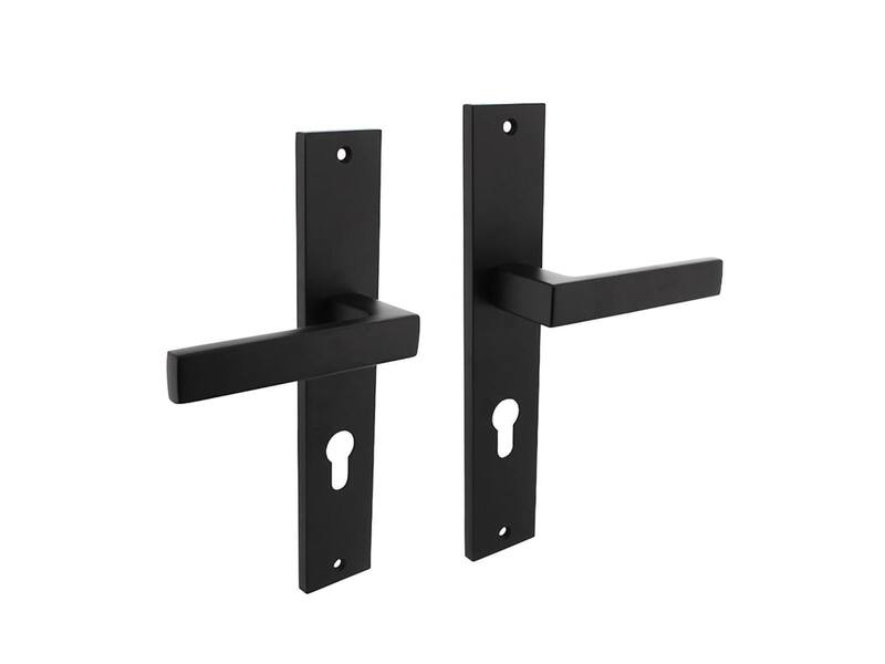 Intersteel Deurkruk Hera op schild 245x45 mm profielcilindergat 72 mm mat zwart
