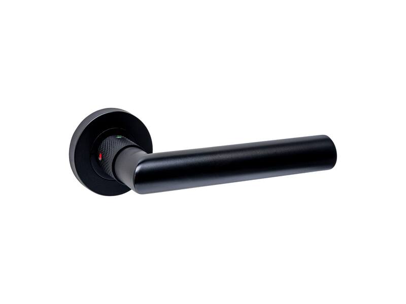 Intersteel Deurkruk Sicura rond 22mm met blokkeer mechanisme op rozet verdekt 53x10mm met nokken zwart 38 - 42