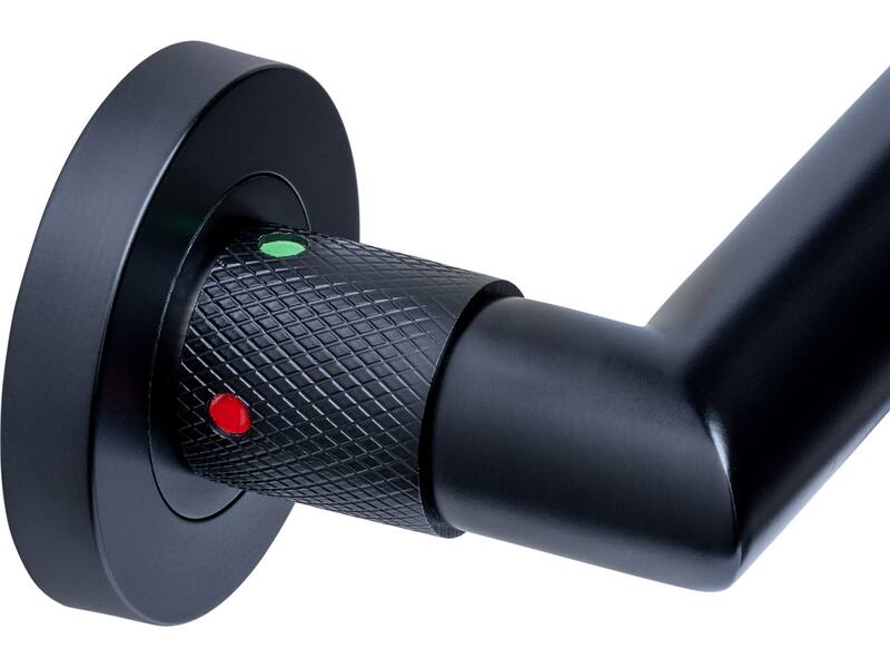 Intersteel Deurkruk Sicura rond 22mm met blokkeer mechanisme op rozet verdekt 53x10mm met nokken zwart 38 - 42