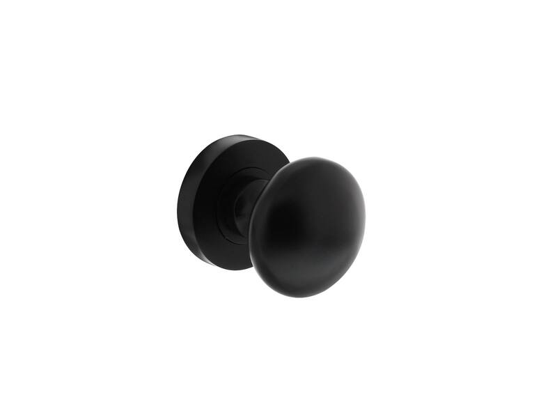 Intersteel Knop op rozet rond 52x10mm zwart