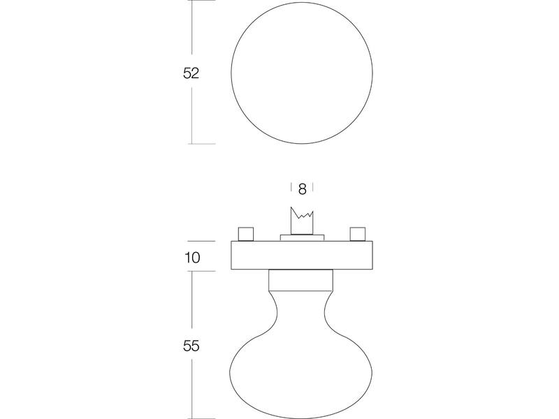 Intersteel Knop op rozet rond 52x10mm zwart