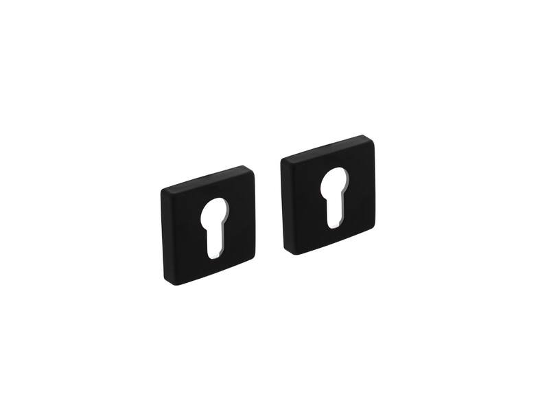 Profielcilinderrozet 50x50x10 mm Zwart