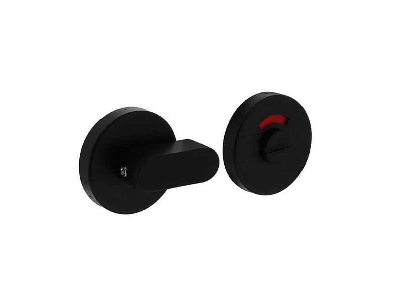 Intersteel Rozet toilet-/badkamersluiting comfortknop rond verdekt rvs mat zwart