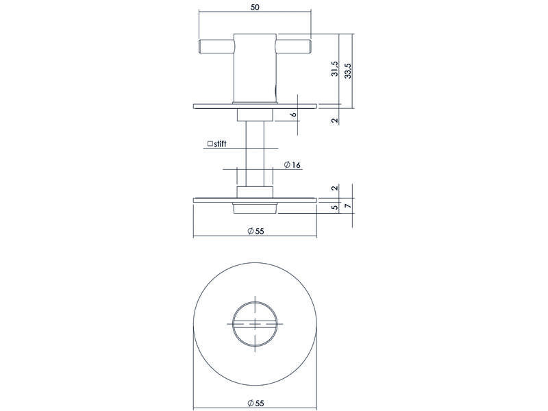 Intersteel Rozet toilet-/badkamersluiting rond plat zelfklevend 8 mm