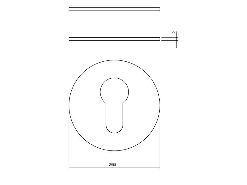 Intersteel Profielcilinderrozet rond zelfklevend plat Zwart