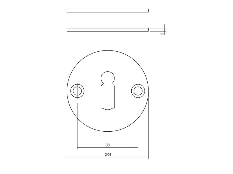 Intersteel Sleutelrozetten 50x2mm structuur Zwart