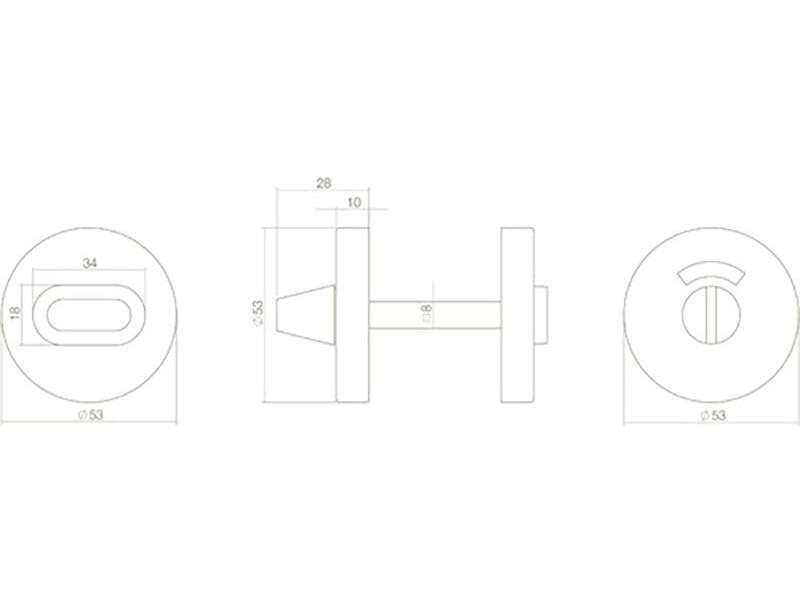 Intersteel Rozet toilet-/badkamersluiting rond verdekt metaal rvs mat zwart