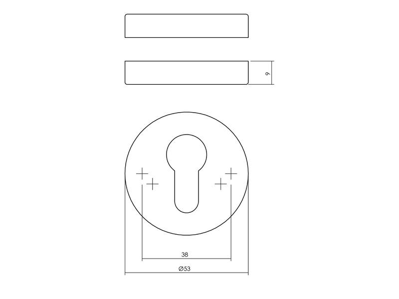 Intersteel Profielcilinderrozetten verdekt 53x9mm structuur Zwart