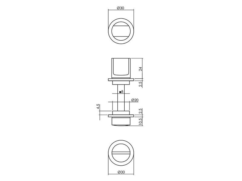 Intersteel WC-sluiting met minimalistische ronde rozet antracietgrijs