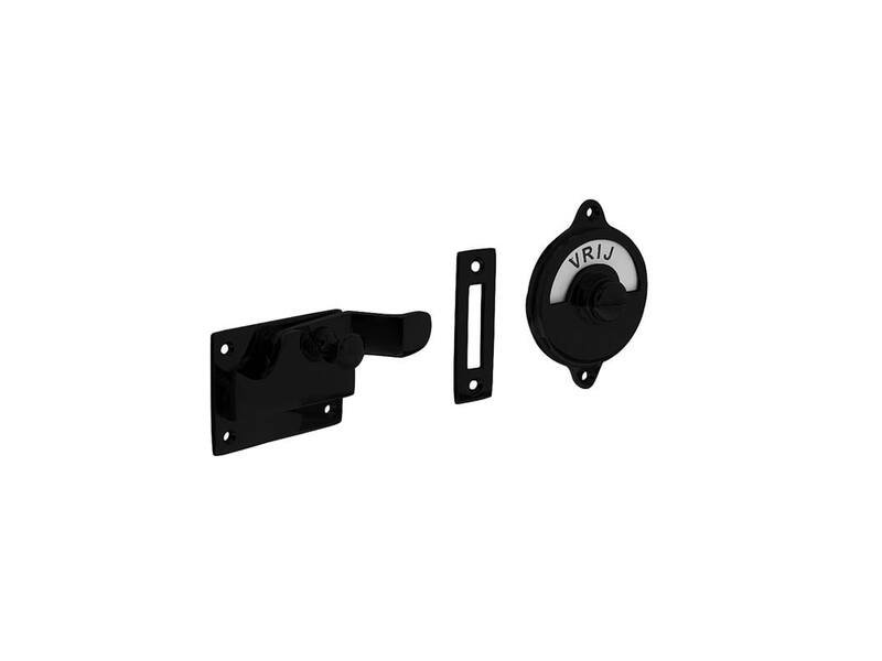 Intersteel WC-overslag met bocht vrij/bezet mat zwart