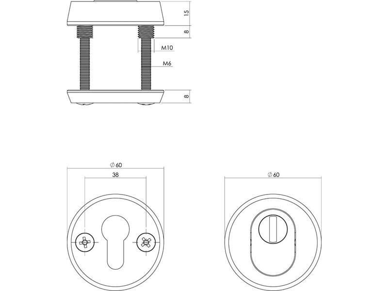 Intersteel Veiligheidsrozet SKG*** rond met kerntrekbeveiliging aluminium zwart