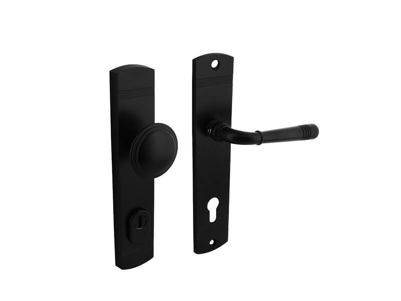 Intersteel Voordeurbeslag Helena knop/kruk profielcilindergat 92 mm met kerntrekbeveiliging zwart