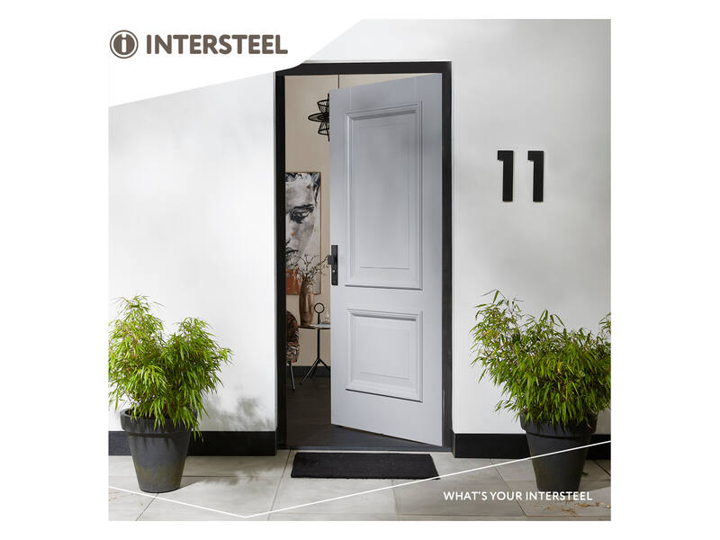 Intersteel Veiligheidsbeslag met kerntrekbeveiliging SKG*** profielcilinder 55 mm rechthoekig voordeurbeslag zwart