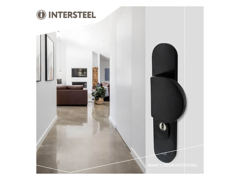 Intersteel Veiligheidsbeslag SKG*** greep/kruk profielcilinder 55 mm met kerntrekbeveiliging aluminium zwart
