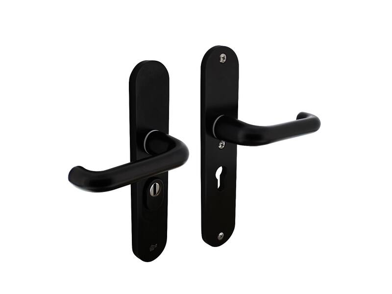 Intersteel Veiligheidsbeslag SKG*** kruk/kruk profielcilinder 55 mm met kerntrekbeveiliging aluminium zwart