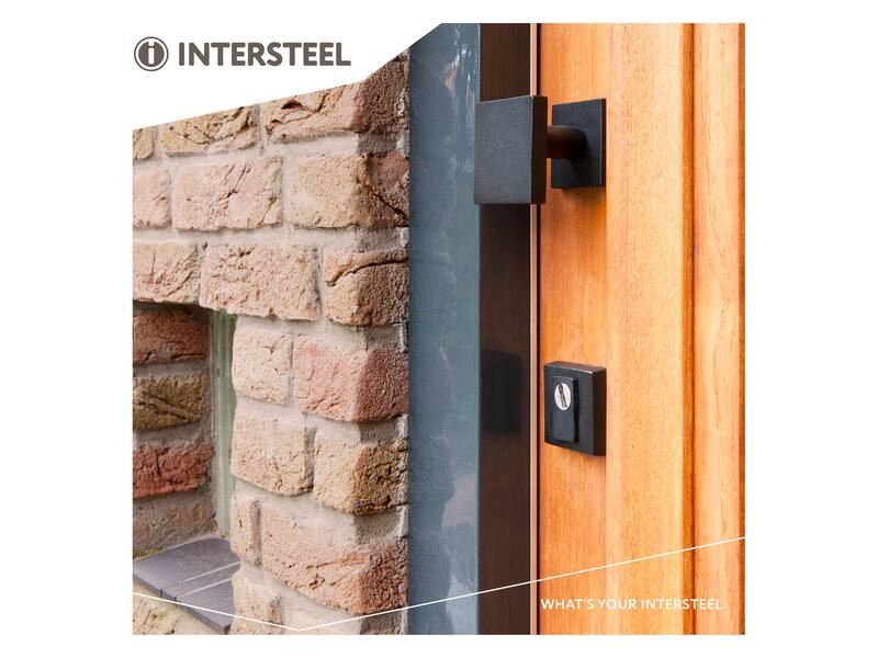 Intersteel Voordeurknop vast verkropt vierkant mat zwart