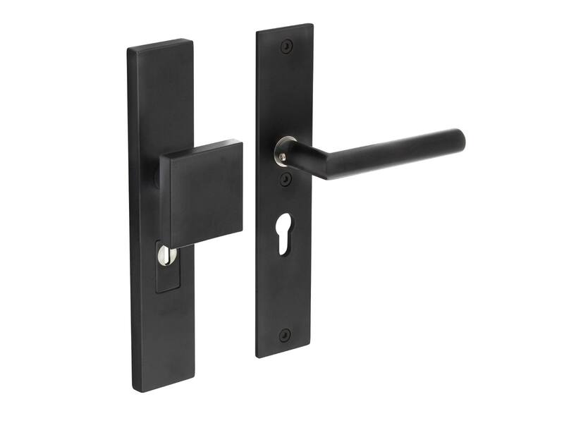 Intersteel Veiligheidsbeslag kerntrekbeveiliging profielcilindergat rechthoekig mat zwart 55 mm voordeurbeslag