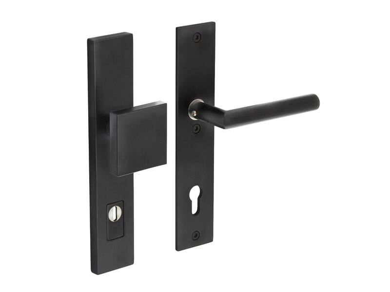 Intersteel Veiligheidsbeslag SKG*** met kerntrekbeveiliging profielcilindergat 92 mm mat zwart rechthoekig voordeurbeslag