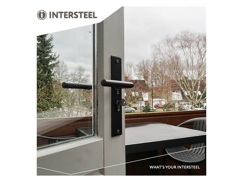 Intersteel Veiligheidsbeslag rechthoekig met kerntrekbeveiliging profielcilindergat mat zwart 55 mm achterdeurbeslag
