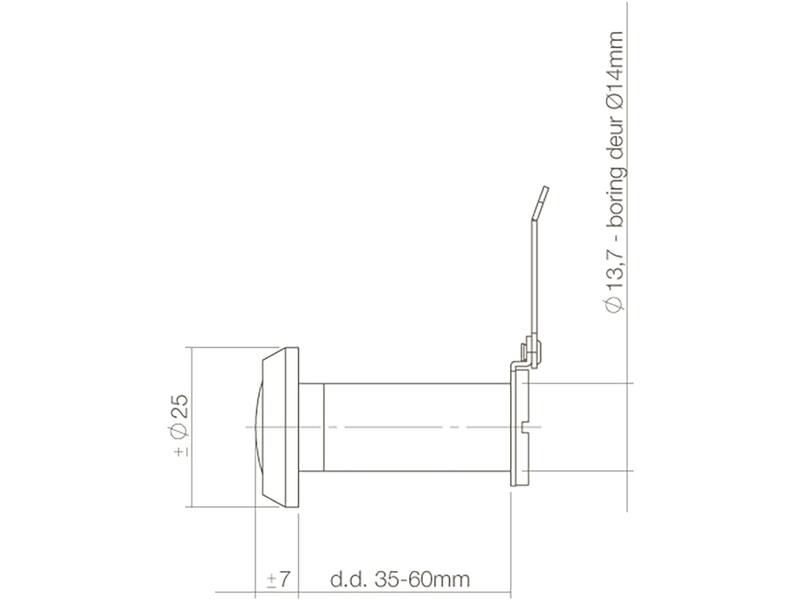 Intersteel Deurspion 180° kijkhoek zwart