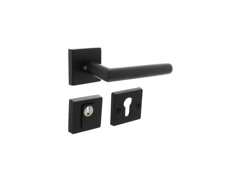 Intersteel Set achterdeurbeslag vierkant SKG*** met kerntrekbeveiliging rvs zwart