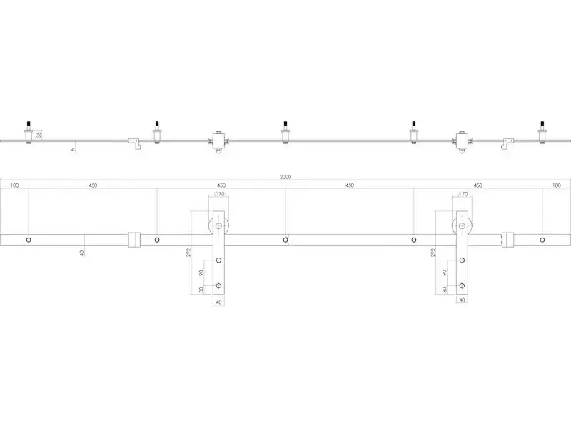 Intersteel Schuifdeursysteem Basic mat zwart