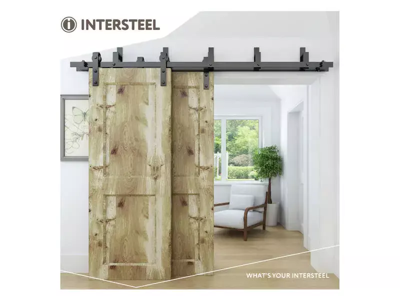Intersteel Set van 5 wandsteunen voor dubbele schuifdeuren mat zwart