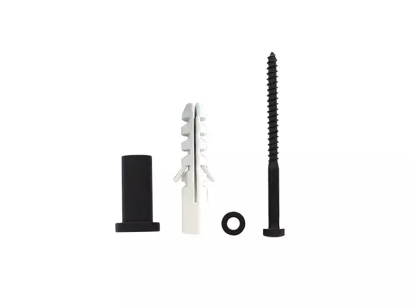 Intersteel Set van 5 verlengde ronde steunen 50mm tbv rail schuifdeursysteem mat zwart