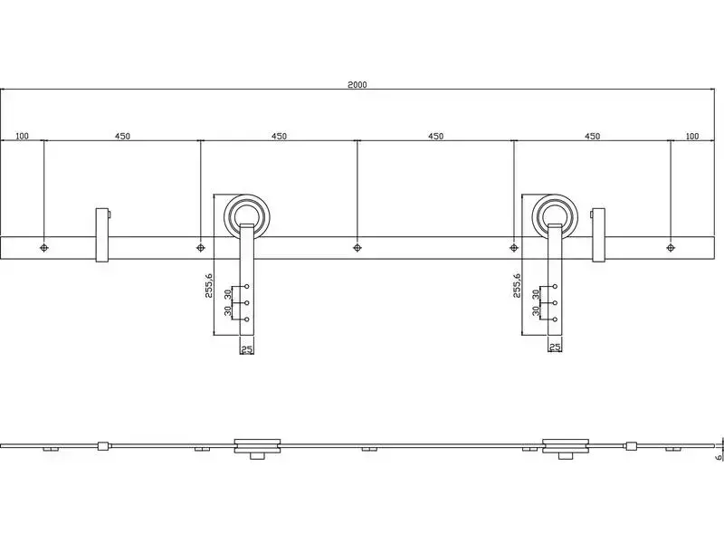 Intersteel Schuifdeursysteem Modern mat zwart