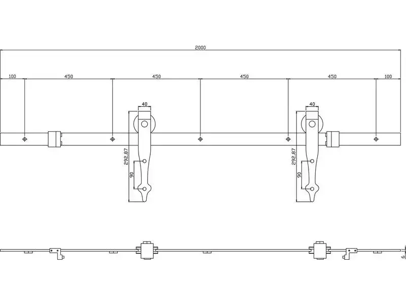 Intersteel Schuifdeursysteem Classic mat zwart
