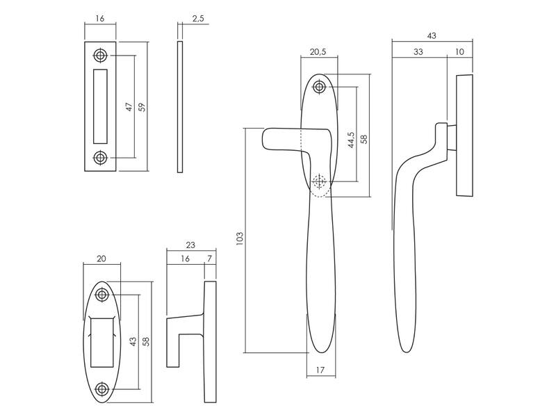 Intersteel Raamsluiting Dudok rechts zwart