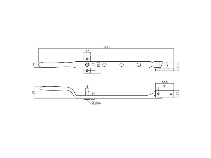 Intersteel Raamuitzetter met stelpennen zwart