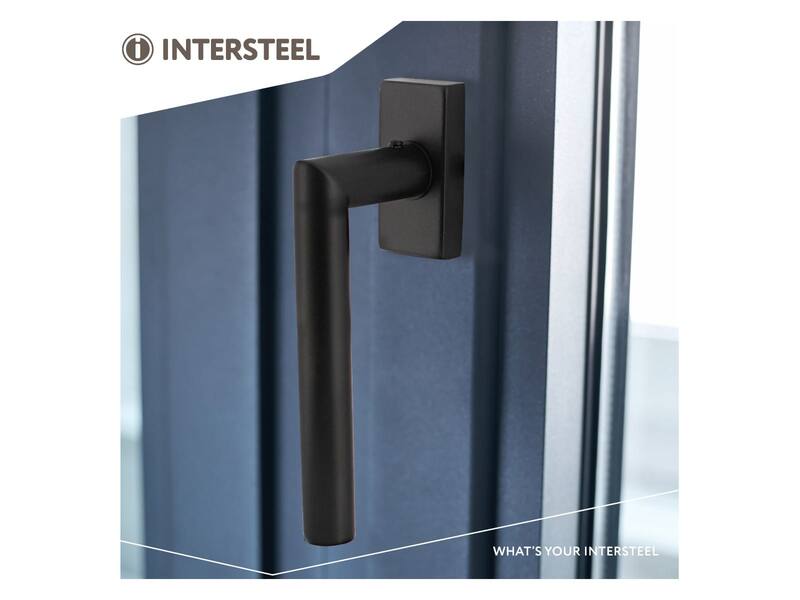 Intersteel Raamkruk Jura op rechthoekige rozet zwart