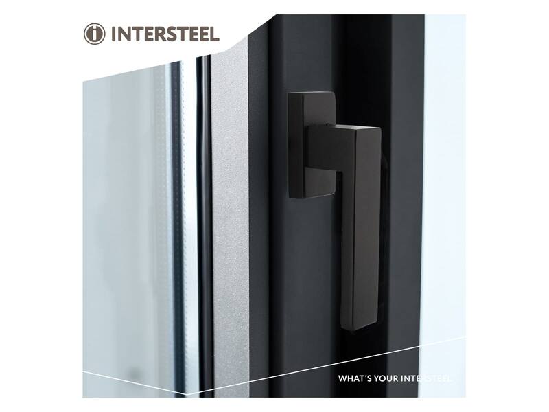 Intersteel Raamkruk Amsterdam op rechthoekige rozet zwart
