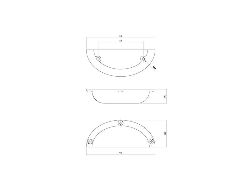 Intersteel Komgreep 97 mm mat zwart