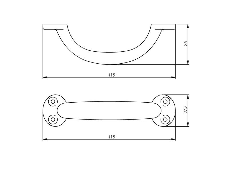 Intersteel Meubelgreep 115 mm mat zwart
