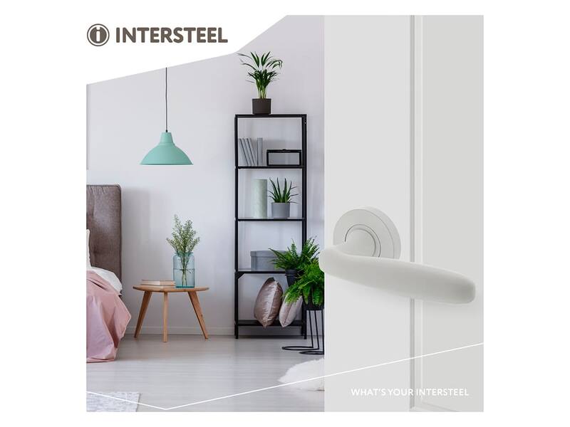Intersteel Deurkruk Bjorn op ronde rozet 52x10 mm wit