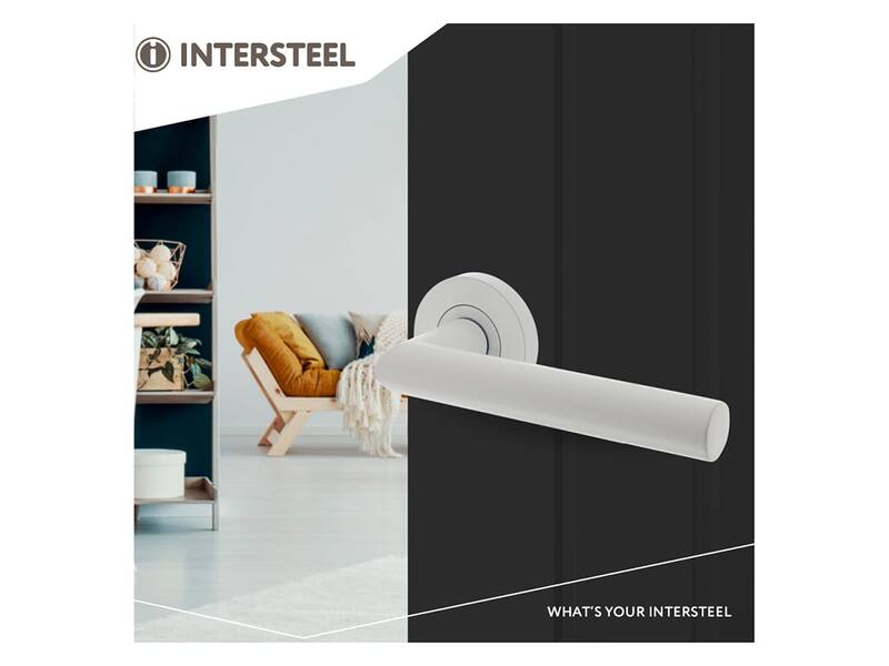 Intersteel Deurkruk Bastian op ronde rozet 52x10mm wit
