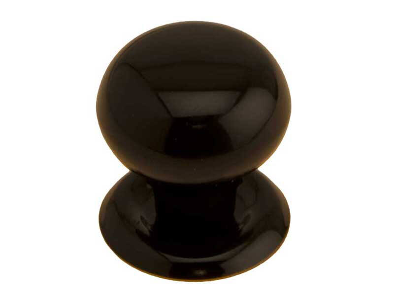 Meubelknop Zwart gelakt Paddestoel 25 mm