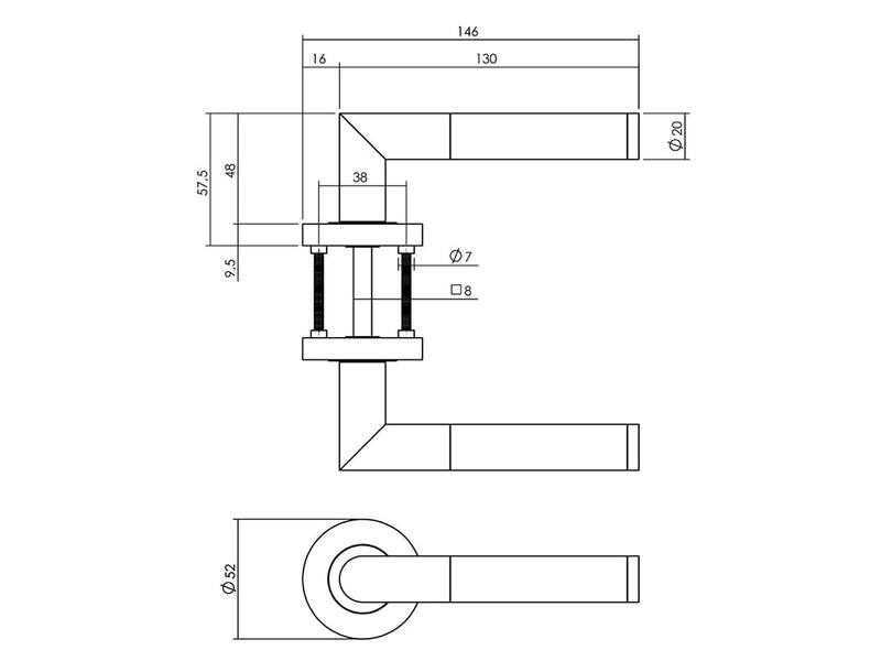 Intersteel Deurkruk Bastian op ronde rozet 52x10 mm antracietgrijs