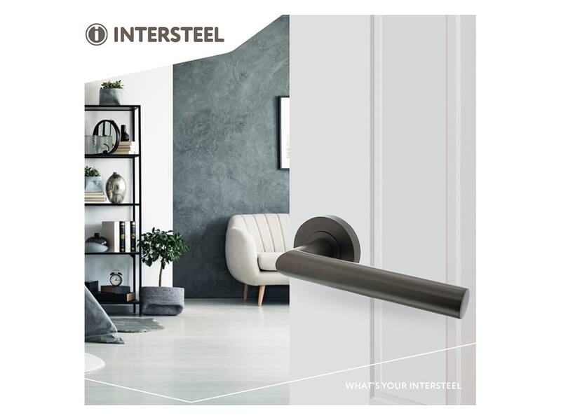 Intersteel Deurkruk Bastian op ronde rozet 52x10 mm antracietgrijs