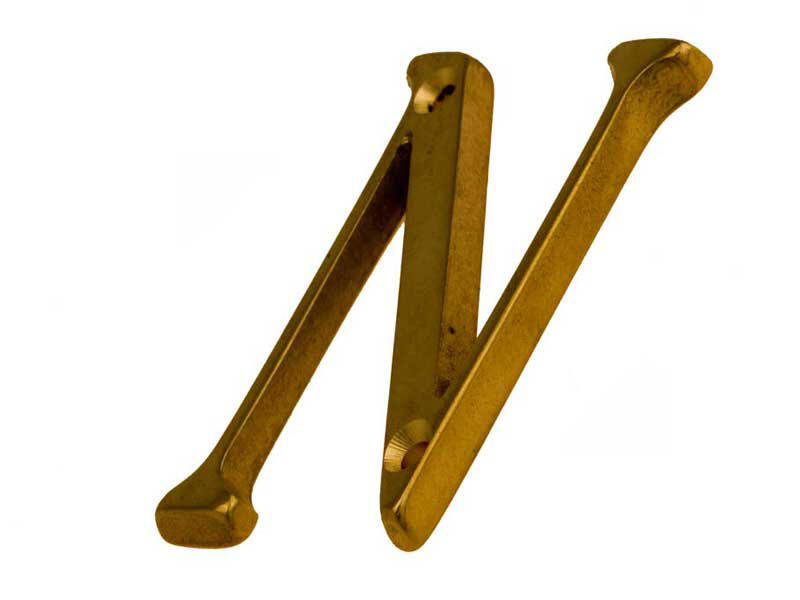 Huisletter Messing Letter N klassiek 50 mm