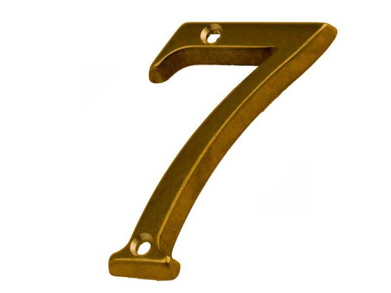 Huisnummer Messing Cijfer 7 klassiek 80 mm