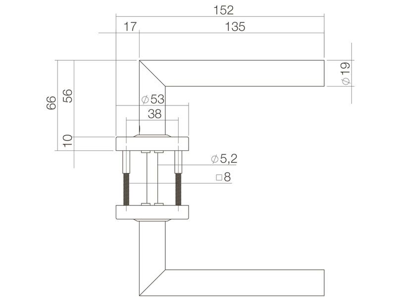 Intersteel Deurkruk Jura op rozet verdekt 53x10mm rvs getrommeld